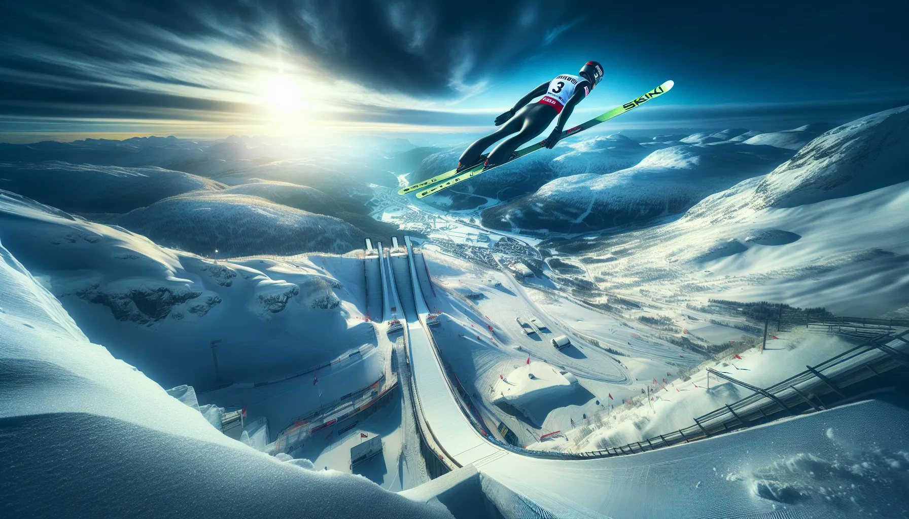 Hoppski i nærb ilde